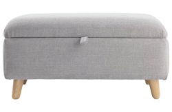 Heart of House Azure Fabric Footstool - Light Grey